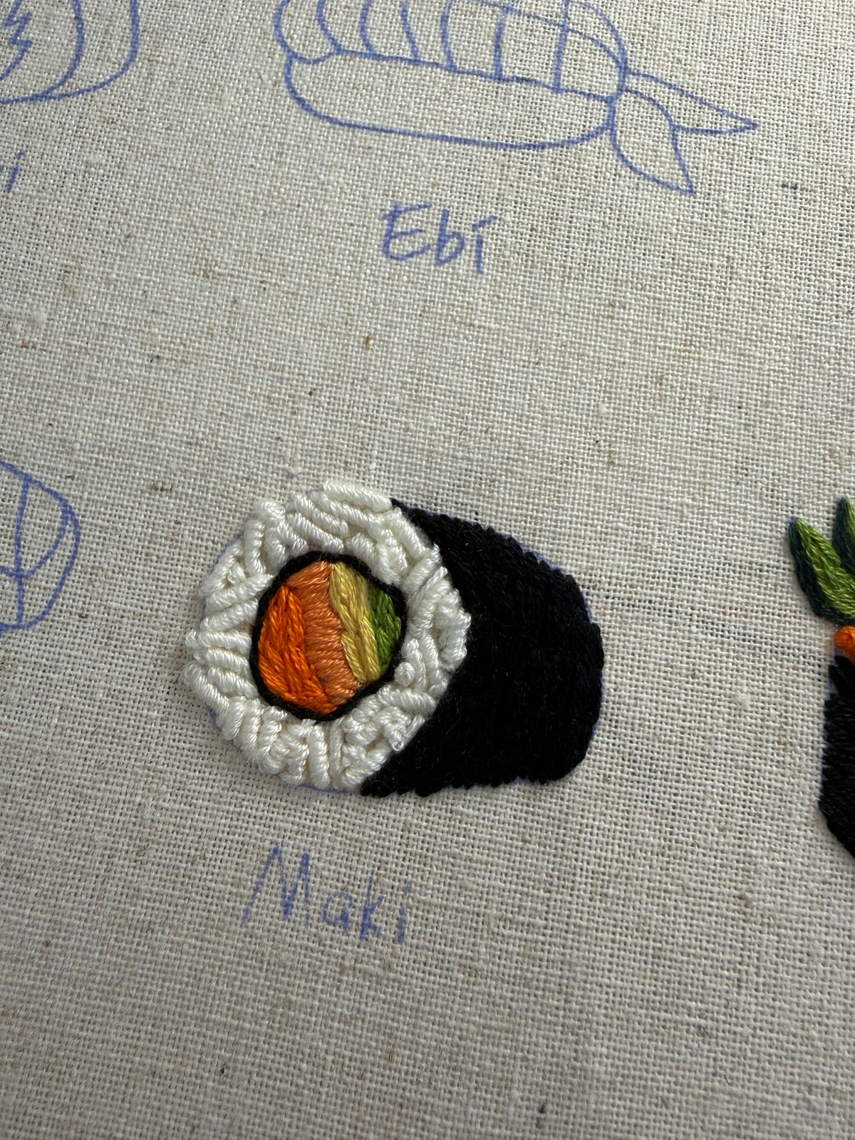 Sushi Beginner Embroidery Kit | Gentle Knot