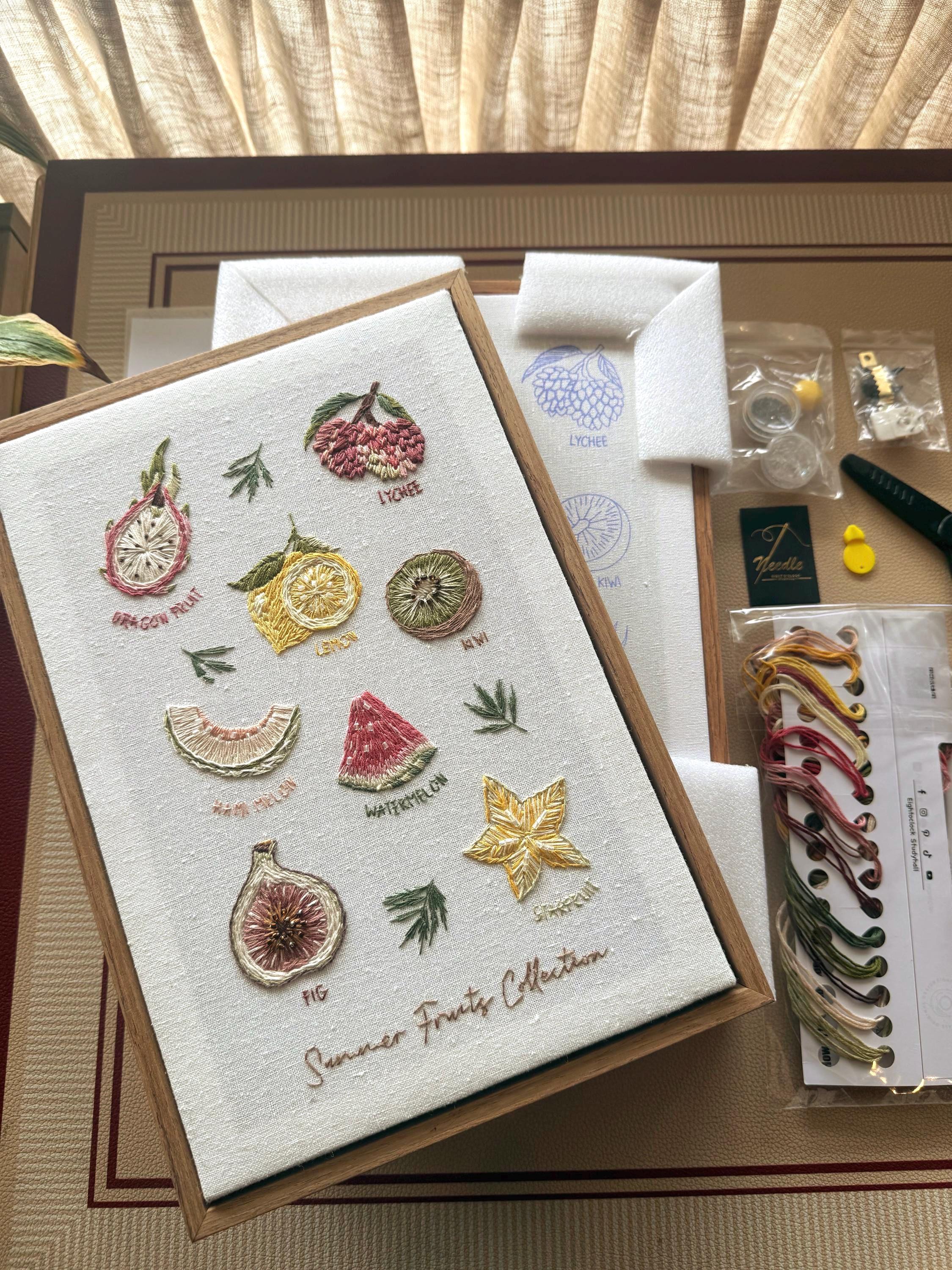 Beginner Embroidery Kit, Summer Fruits Collection, Video Tutorial Included